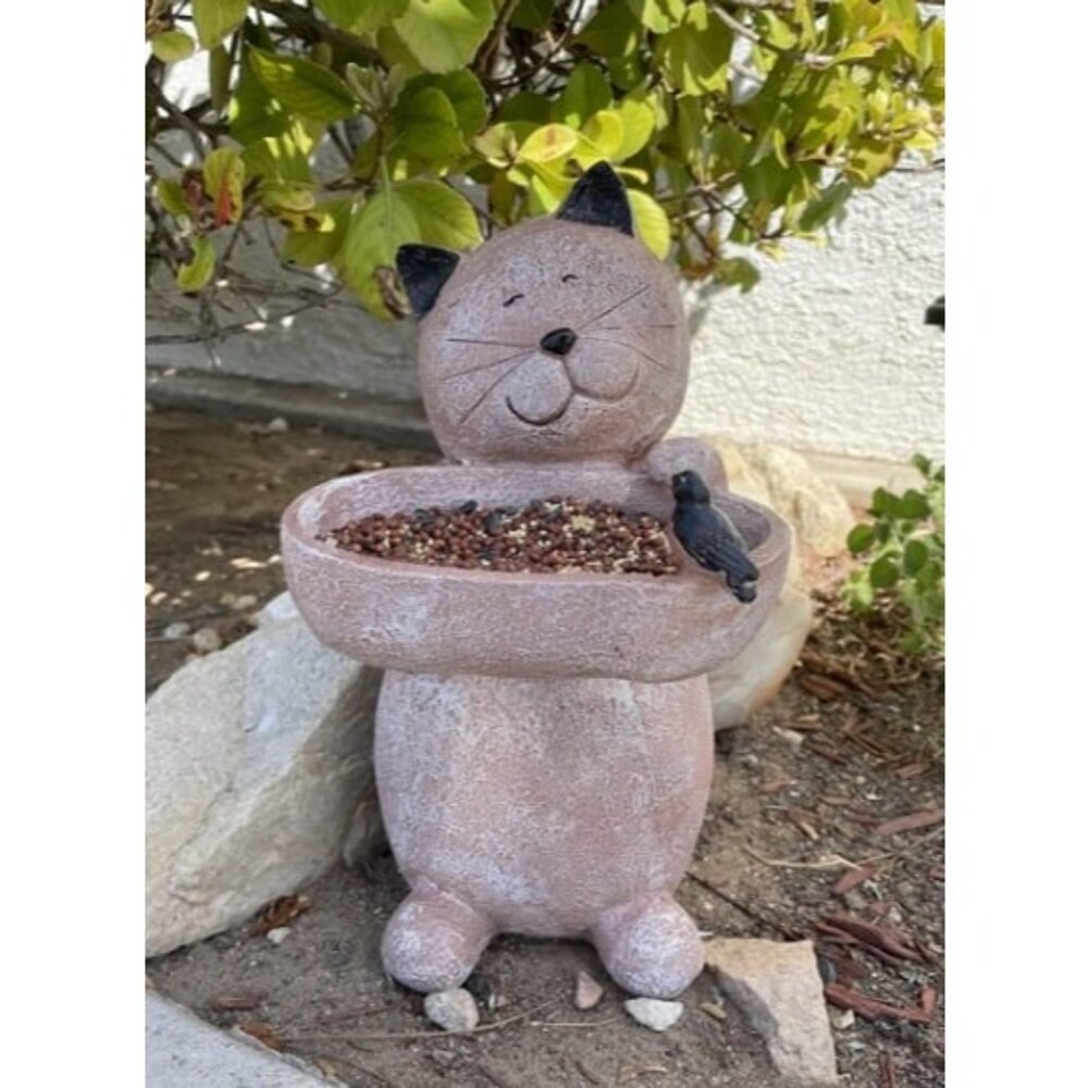 Cat Garden Statue Outdoor Decor Sculptures Figurine Gardening Lawn Ornament Gift